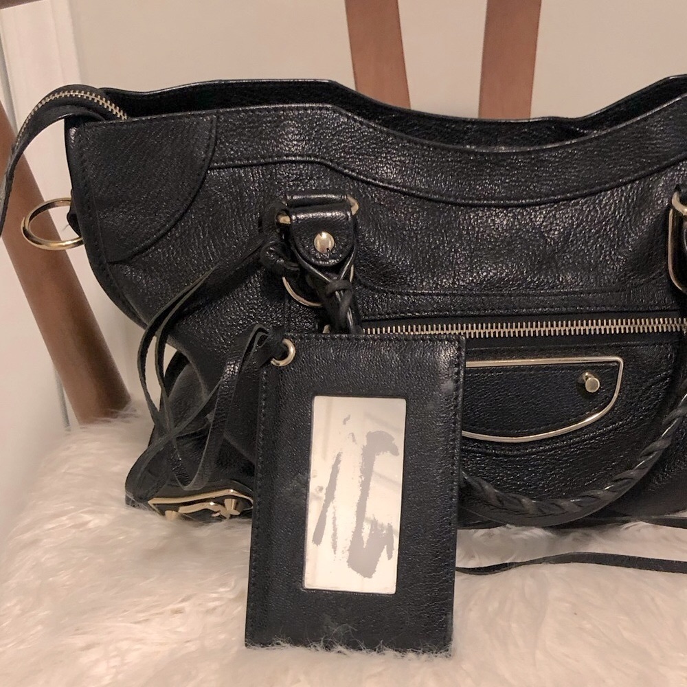 💥 BALENCIAGA City Metallic Edge Black Leather w/ Gold Hardware - Picture 4 of 16